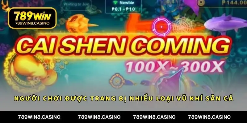 Người chơi được trang bị nhiều loại vũ khí săn cá